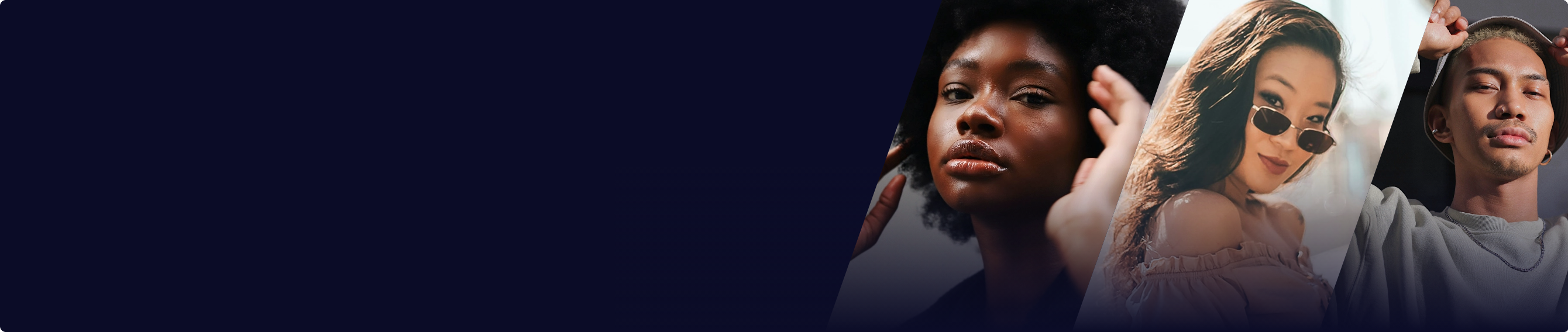 Illustration de la diversité et de la génération Z avec les portraits de trois jeunes modernes.